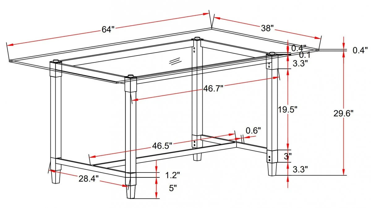 Alaska Silver Dining Table - Glass and Acrylic Legs