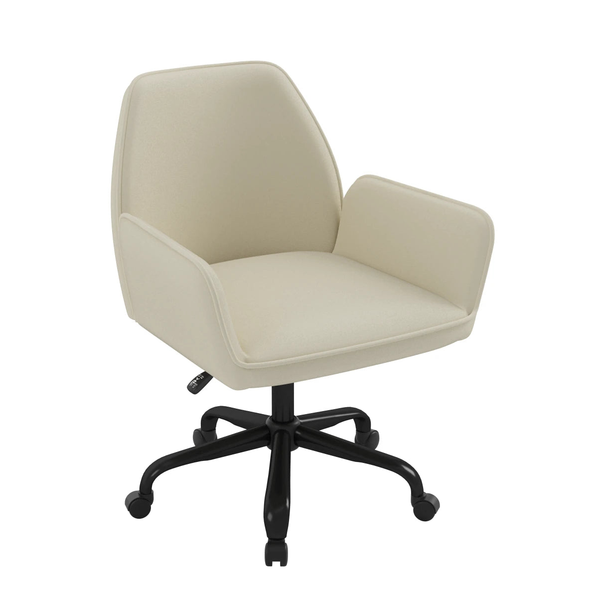 Mareo Beige Fabric Office Chair - Minimalist Style