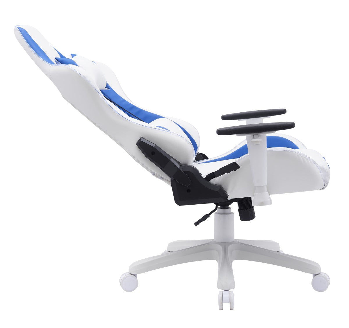 KMX White/Blue Gaming Chair | Racing Style and Lumbar Support