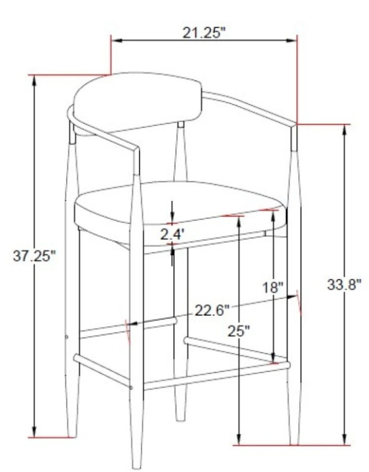 Ensemble de 2 Tabourets de Comptoir Mykos - Tissu Beige