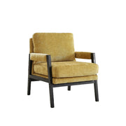 Carlo Armchair in Yellow Chenille - Midnight Black Frame