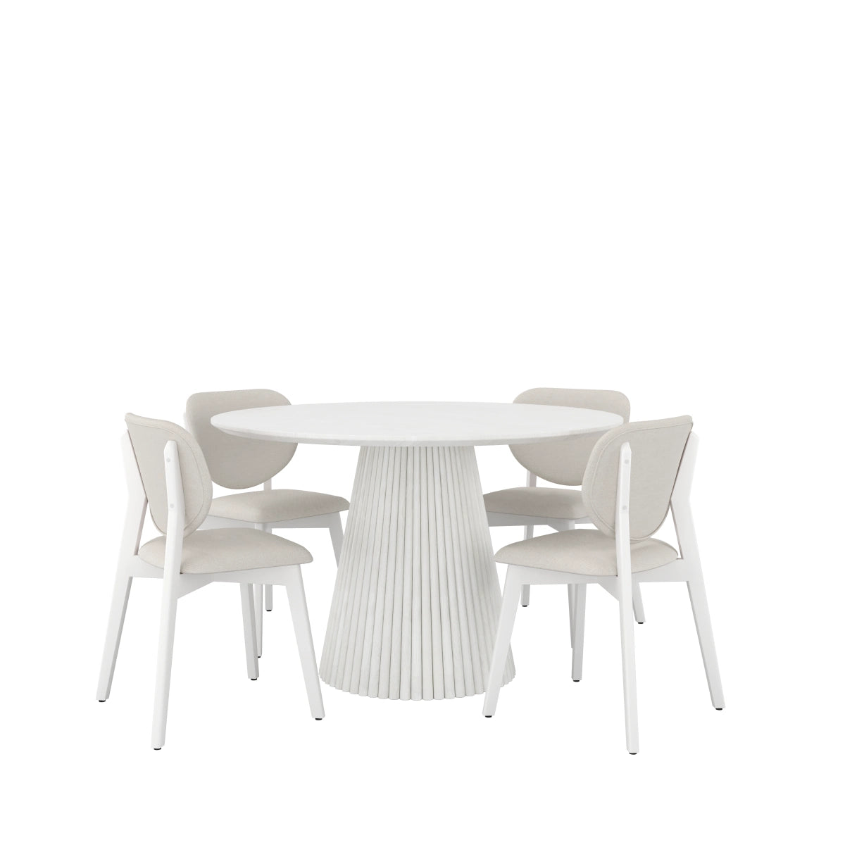 Akira Dining Set - Round Table & 4 Chairs
