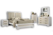 Ensemble Flora Queen 8 Pièces | Blanc Chic | Tête de Lit Tissu