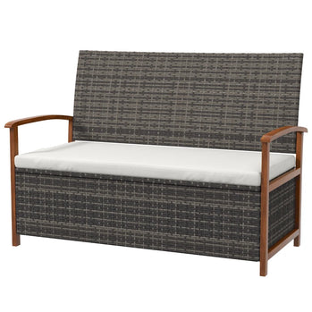 Banc d'extérieur en rotin avec coussin, causeuse de patio, meubles de patio, 50,2