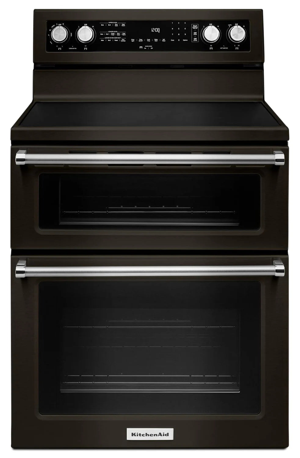 Cuisinière électrique double four KitchenAid de 30 po et 6,7 pi³ en inox noir