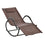 Chaise longue à bascule Zero Gravity, balancelle de patio avec oreiller amovible, siège inclinable pour intérieur et extérieur, texteline respirante, marron