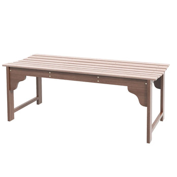 Banc de jardin en bois de 45 po pour l'extérieur, banc de parc double avec siège à lattes, banc sans dossier pour porche avant pour jardin, cour, bord de piscine, balcon, naturel