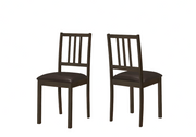 CHAISE DE SALLE À MANGER - 2PCS / 36"H ESPRESSO / SIÈGE EN PU BRUN FONCÉ ( Meuble Mtl )