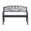 Banc de jardin 2 places de 50 pouces, chaise décorative de Patio, causeuse d'arrière-cour en métal, mobilier d'extérieur pour cour, pelouse, porche, noir