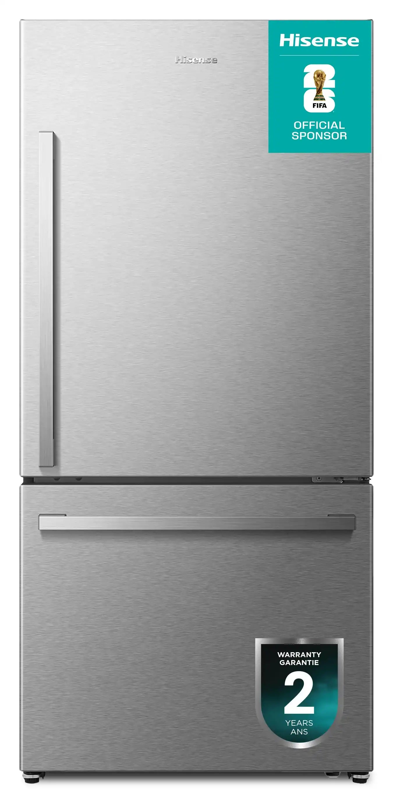 Réfrigérateur Hisense 22,3 pi³ Congélateur Bas Acier inoxydable 31 po