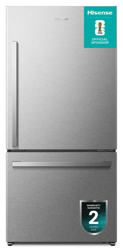 Réfrigérateur Hisense 22,3 pi³ Congélateur Bas Acier inoxydable 31 po