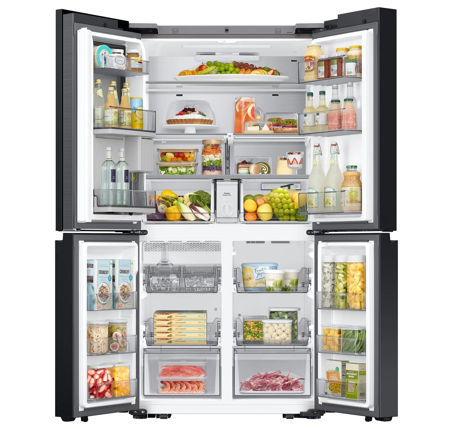Samsung BESPOKE 23 pi³ 4-Door Flex IA Family Hub+ Profondeur Comptoir RF23DB9900