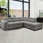 Sectionnel convertible avec chaise longue à droite, appuis-tête réglables et rangement