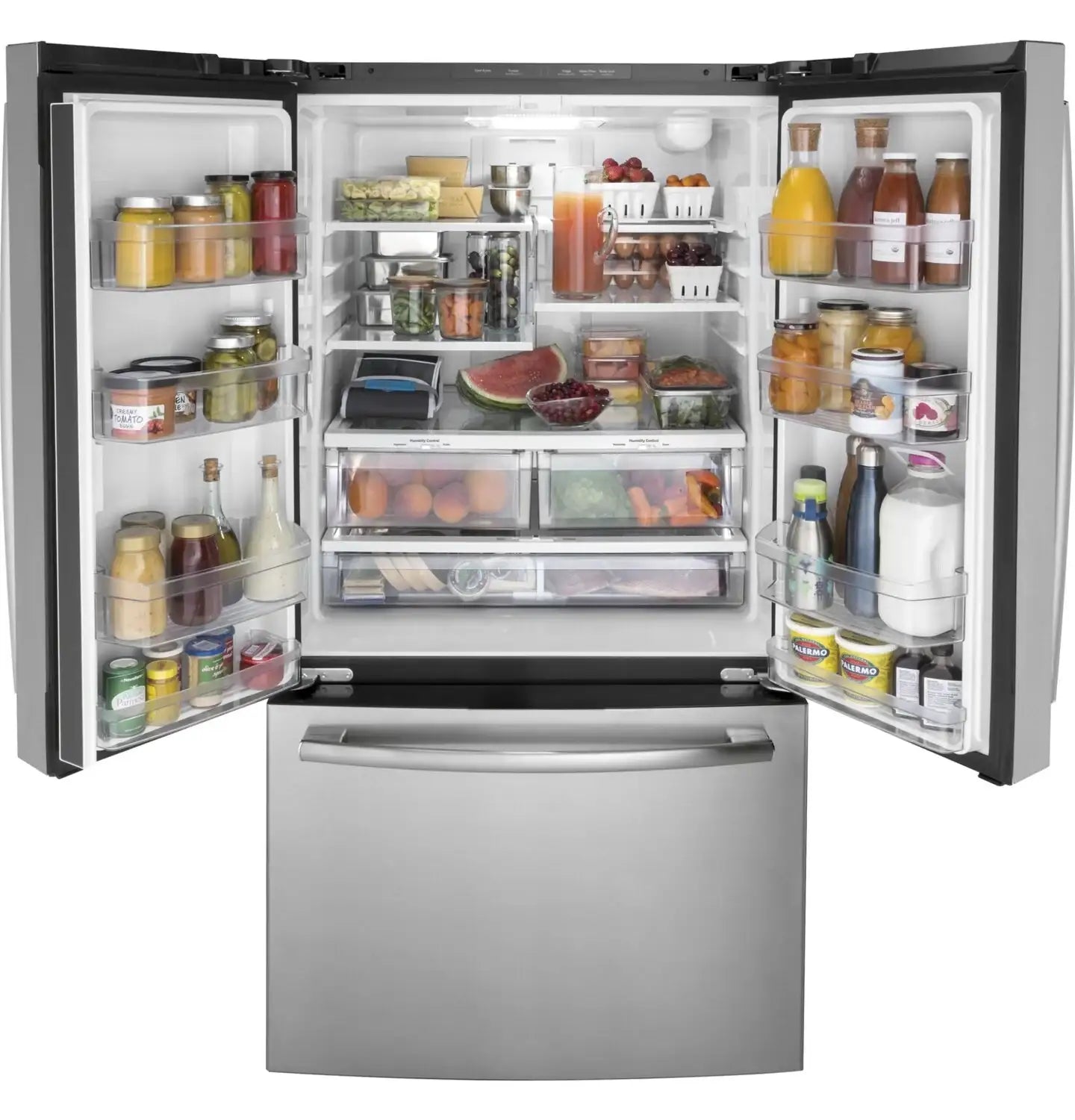 Réfrigérateur GE 27 pi³ Portes Françaises Inox sans Trace