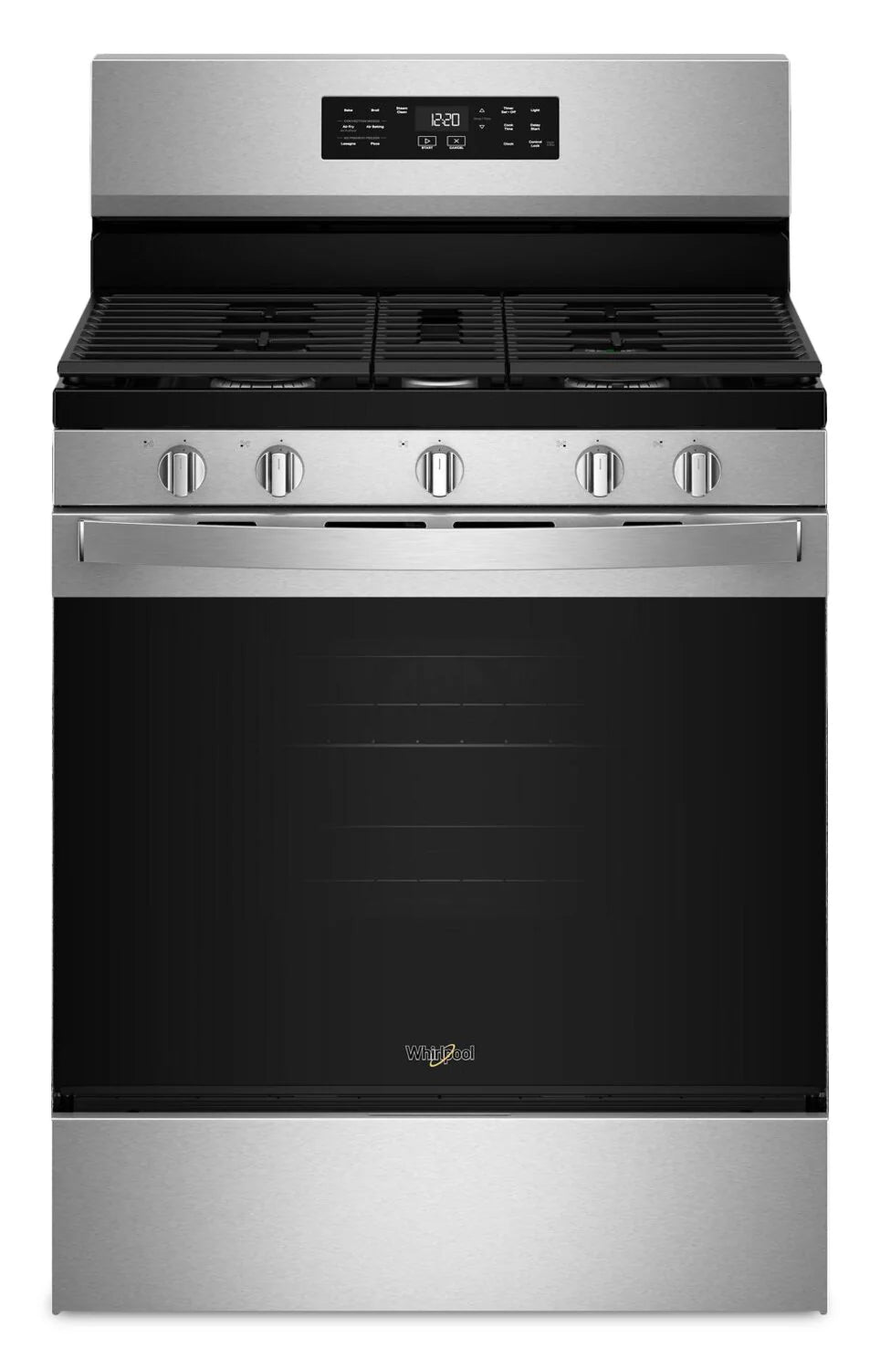 Cuisinière à gaz Whirlpool 5 pi³ Air Fry noire WFGS4530SB