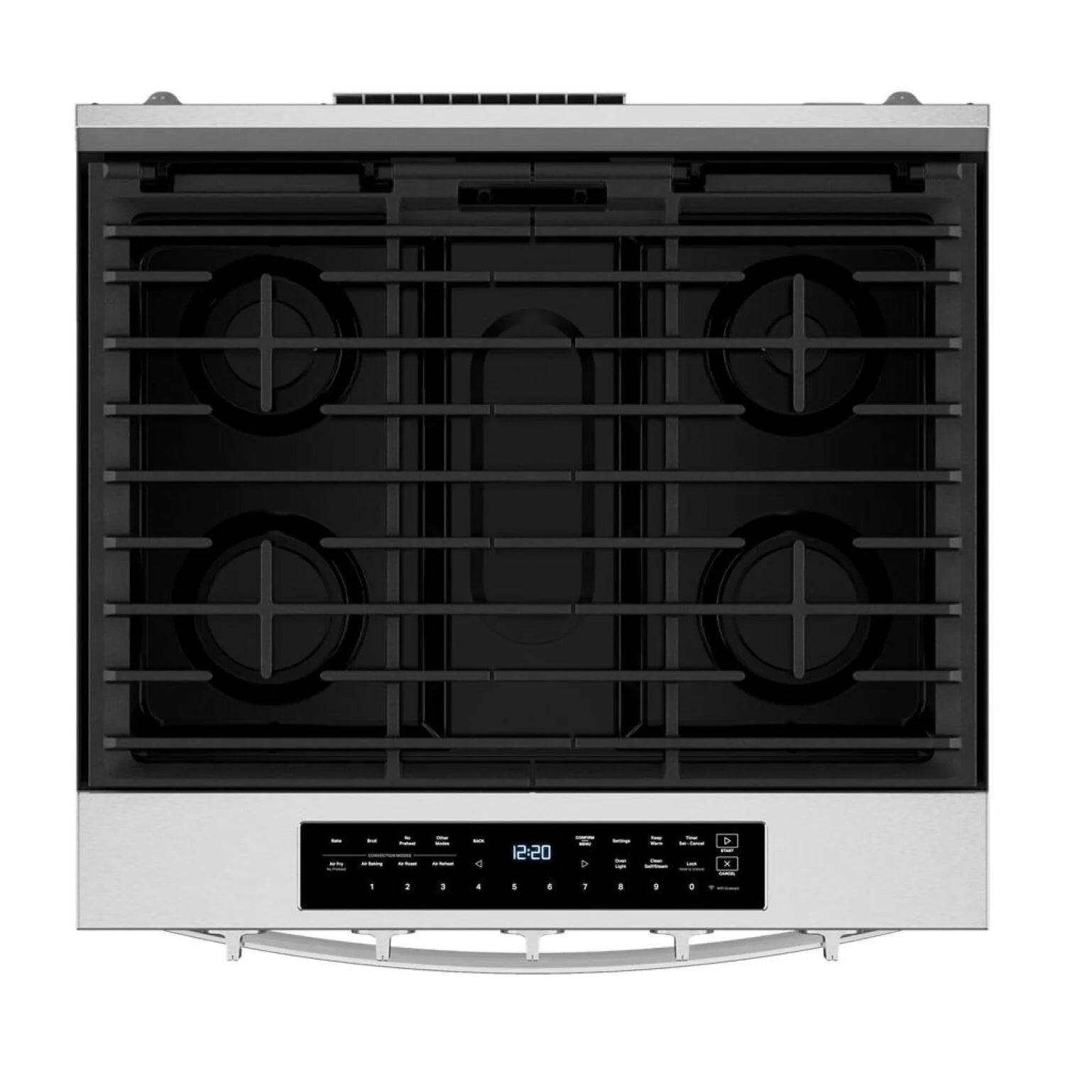 Cuisinière Whirlpool 30" 5 pi³ Gaz Air Fry Intelligente Inox Noir