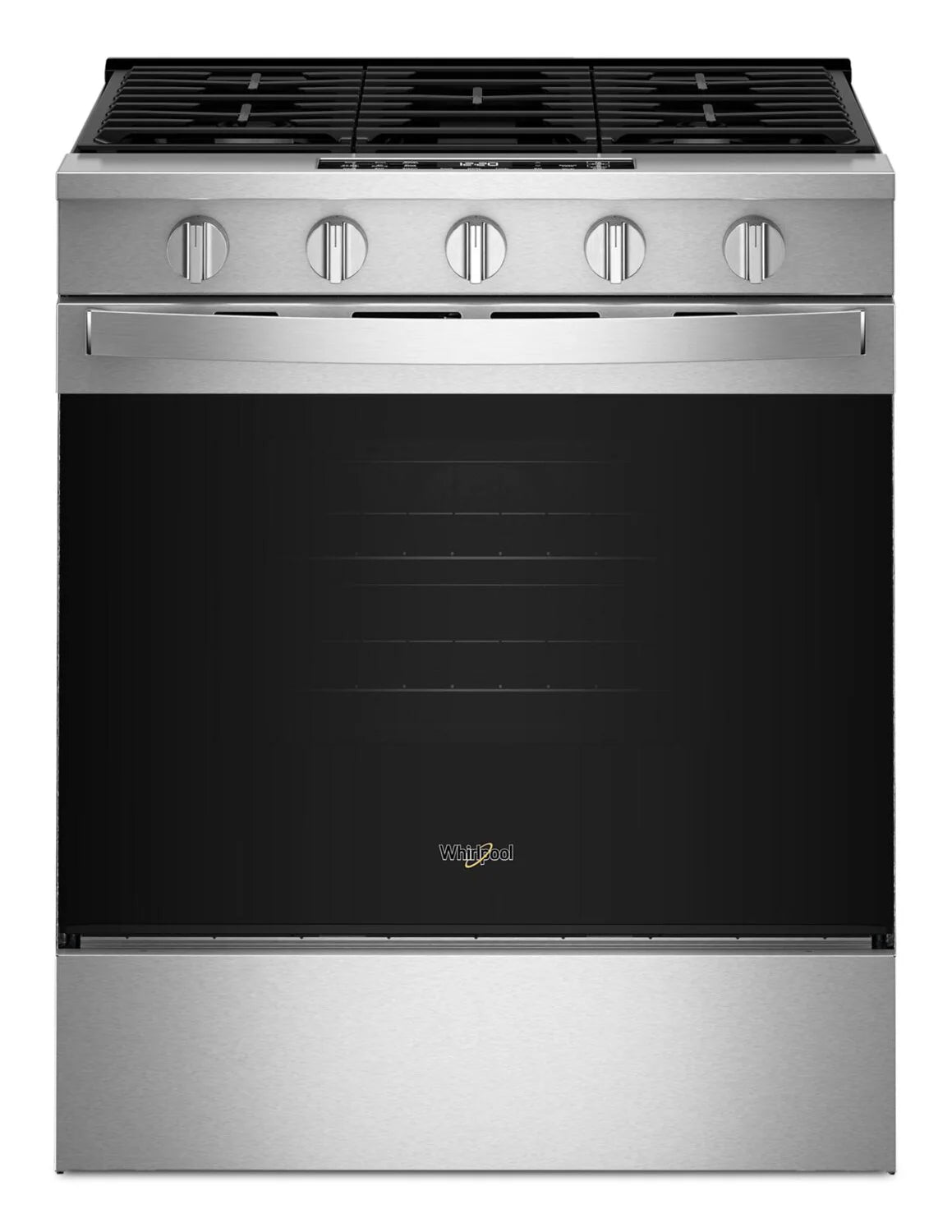 Cuisinière Whirlpool 30" 5 pi³ Gaz Air Fry Intelligente Inox Noir WSGS5030SV