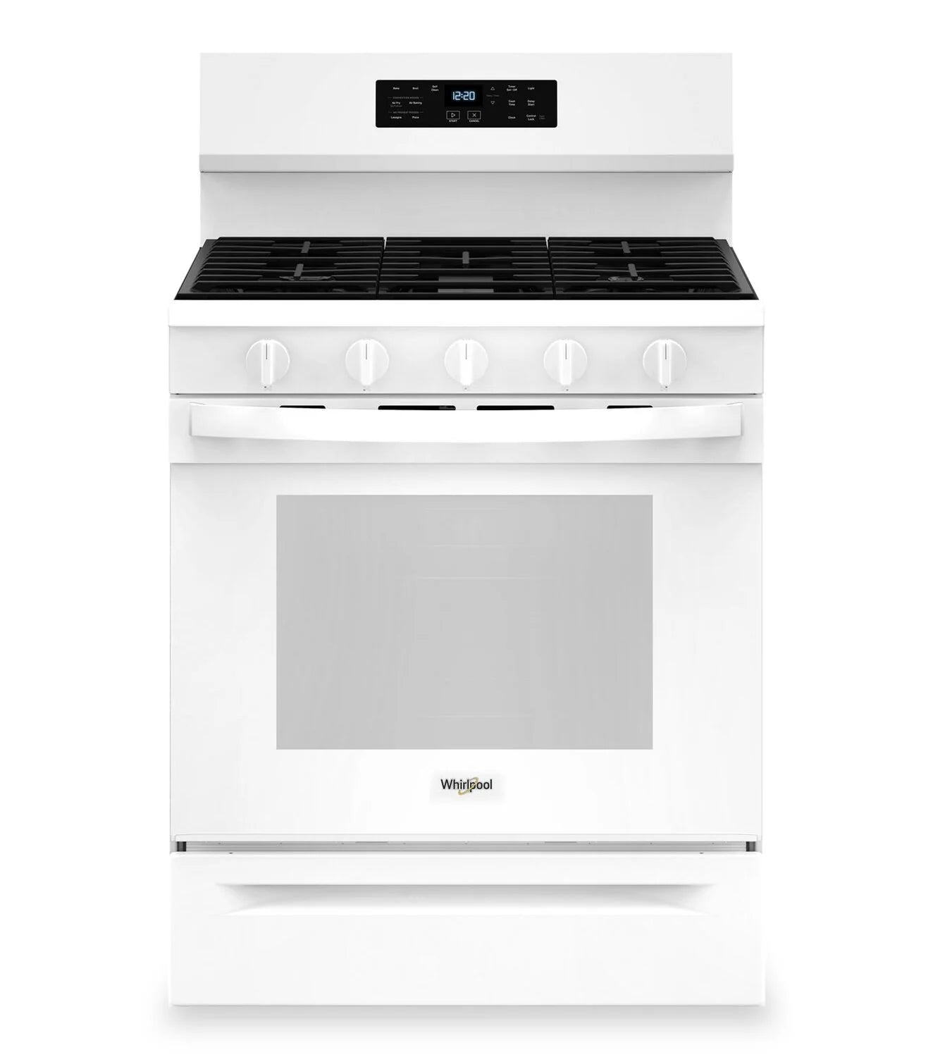 Cuisinière Whirlpool 30" 5 pi³ Gaz Air Fry Autonettoyante Inox Anti-traces WFGS5030RZ