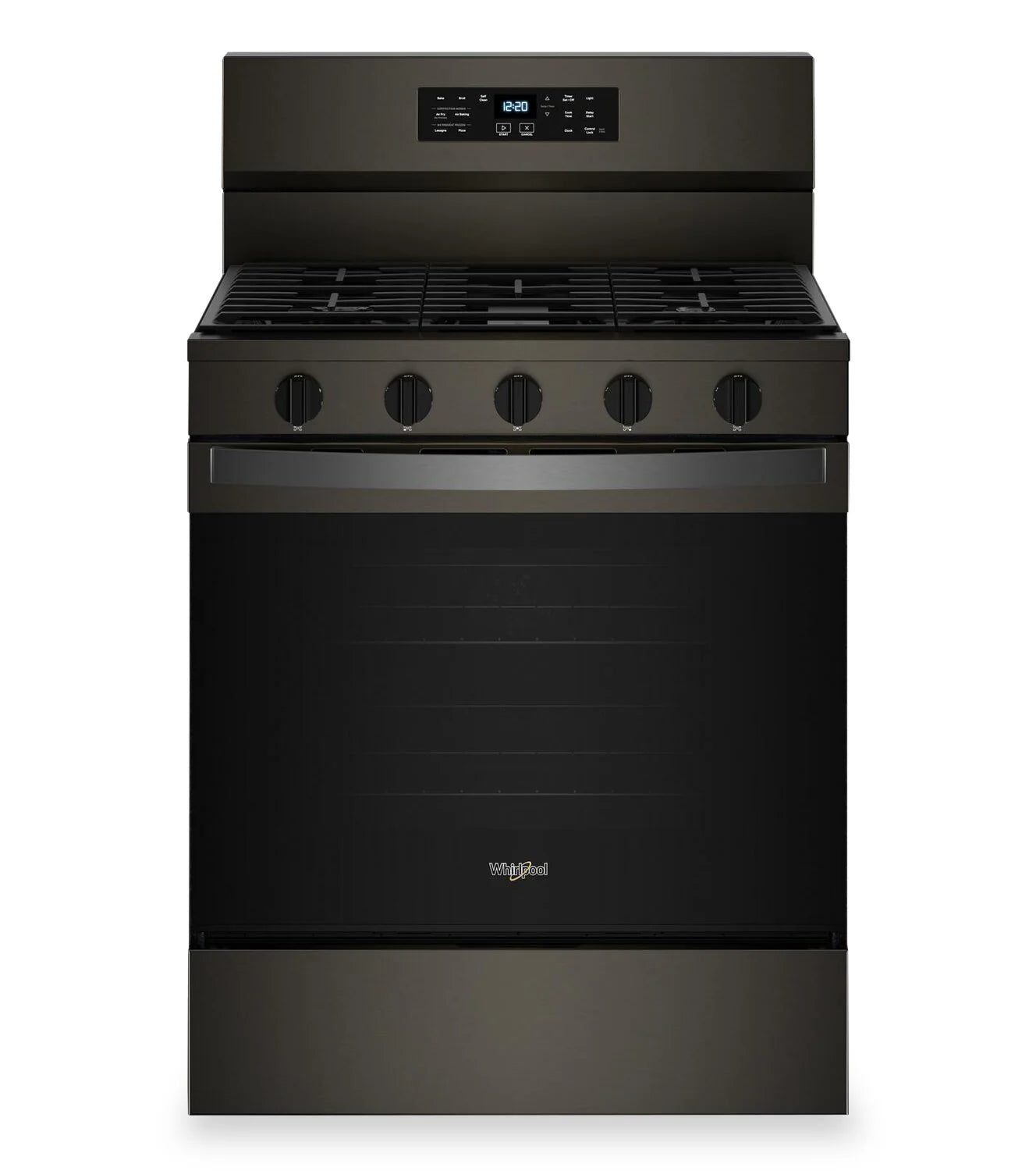 Cuisinière Whirlpool 30" 5 pi³ Gaz Air Fry Autonettoyante Inox Anti-traces WFGS5030RZ