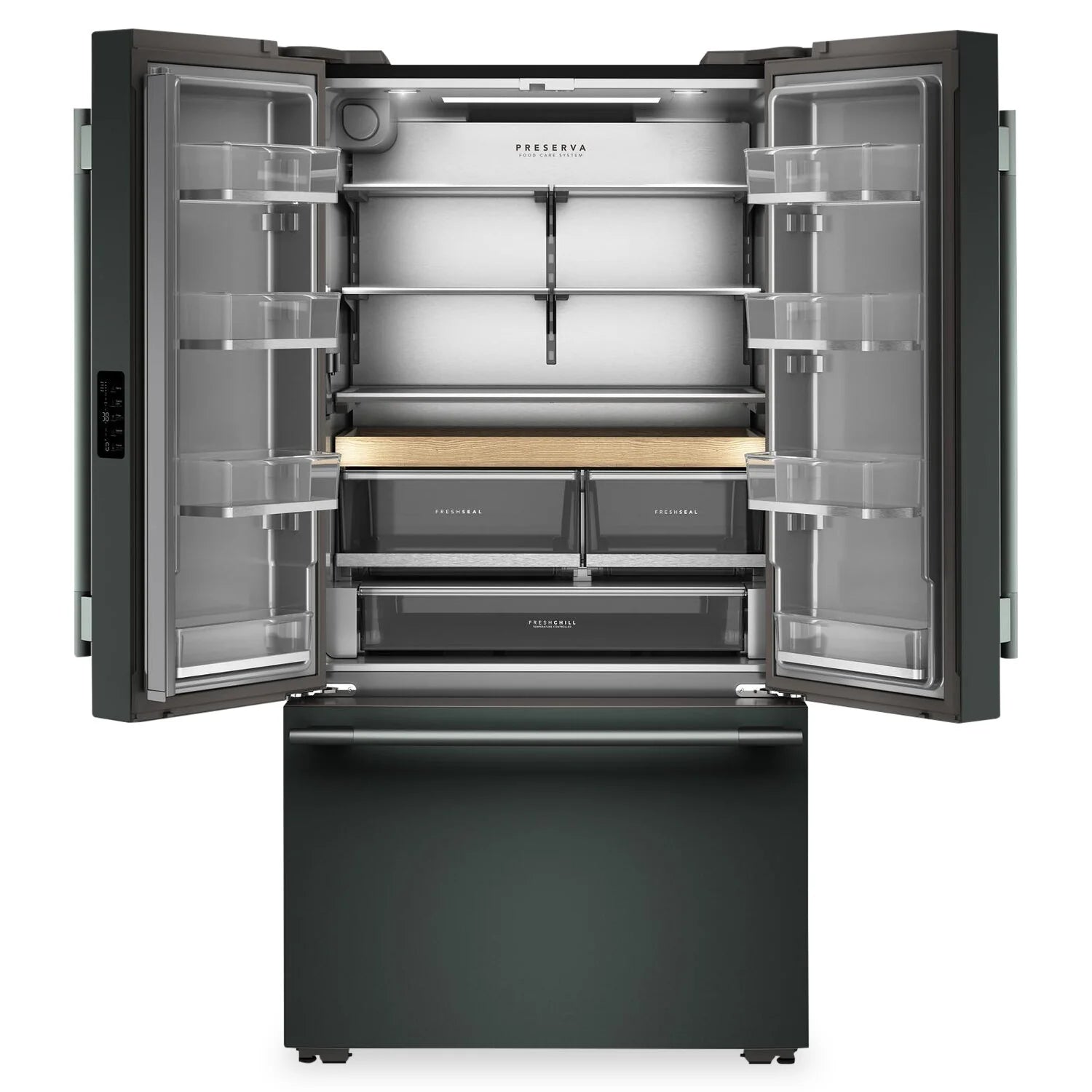 Réfrigérateur KitchenAid 36" 24 pi³ Portes Françaises Minerai Noir Prof. Comptoir KRFC236SBE