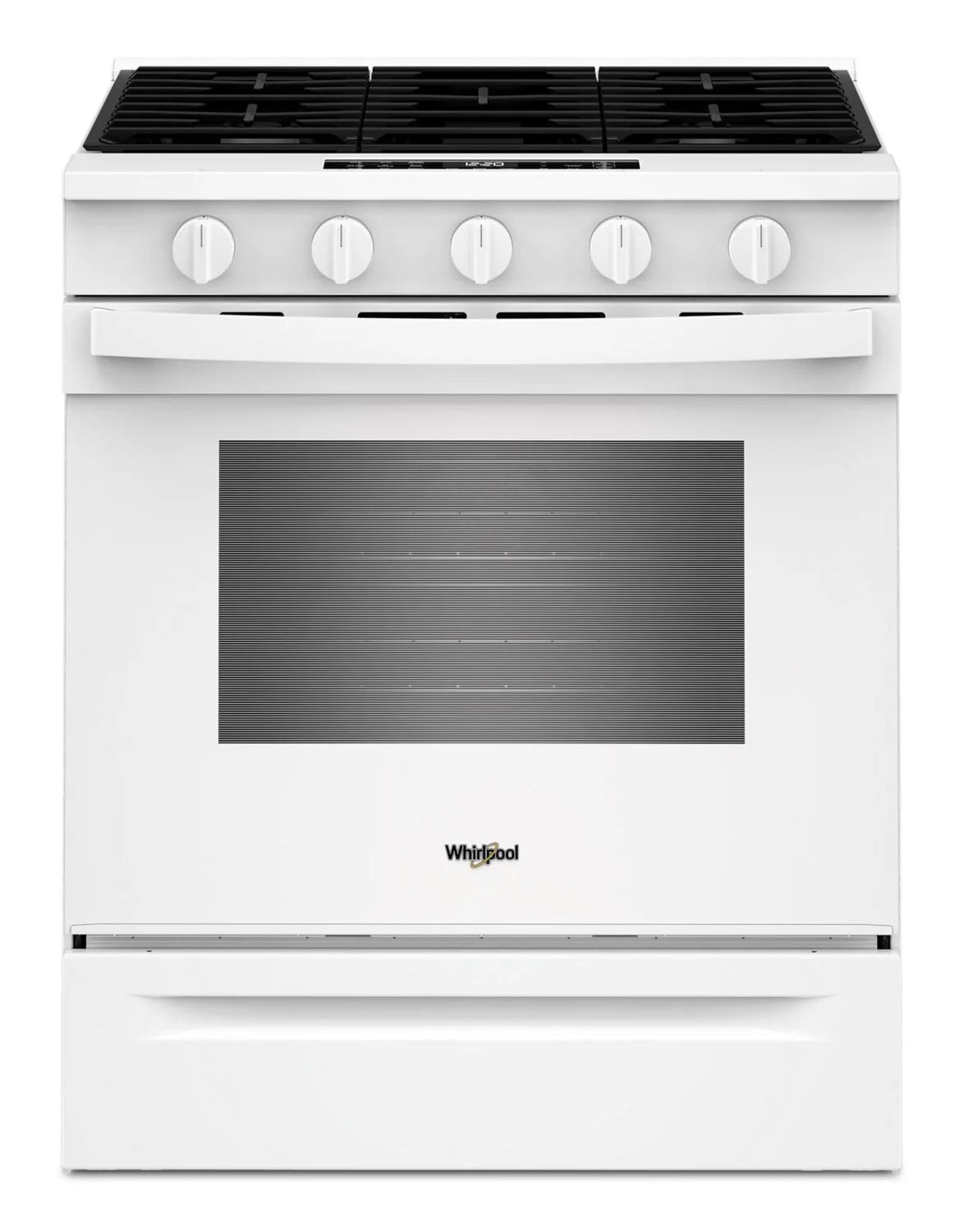 Cuisinière Whirlpool 30" 5 pi³ Gaz Air Fry Intelligente Inox Noir WSGS5030SV
