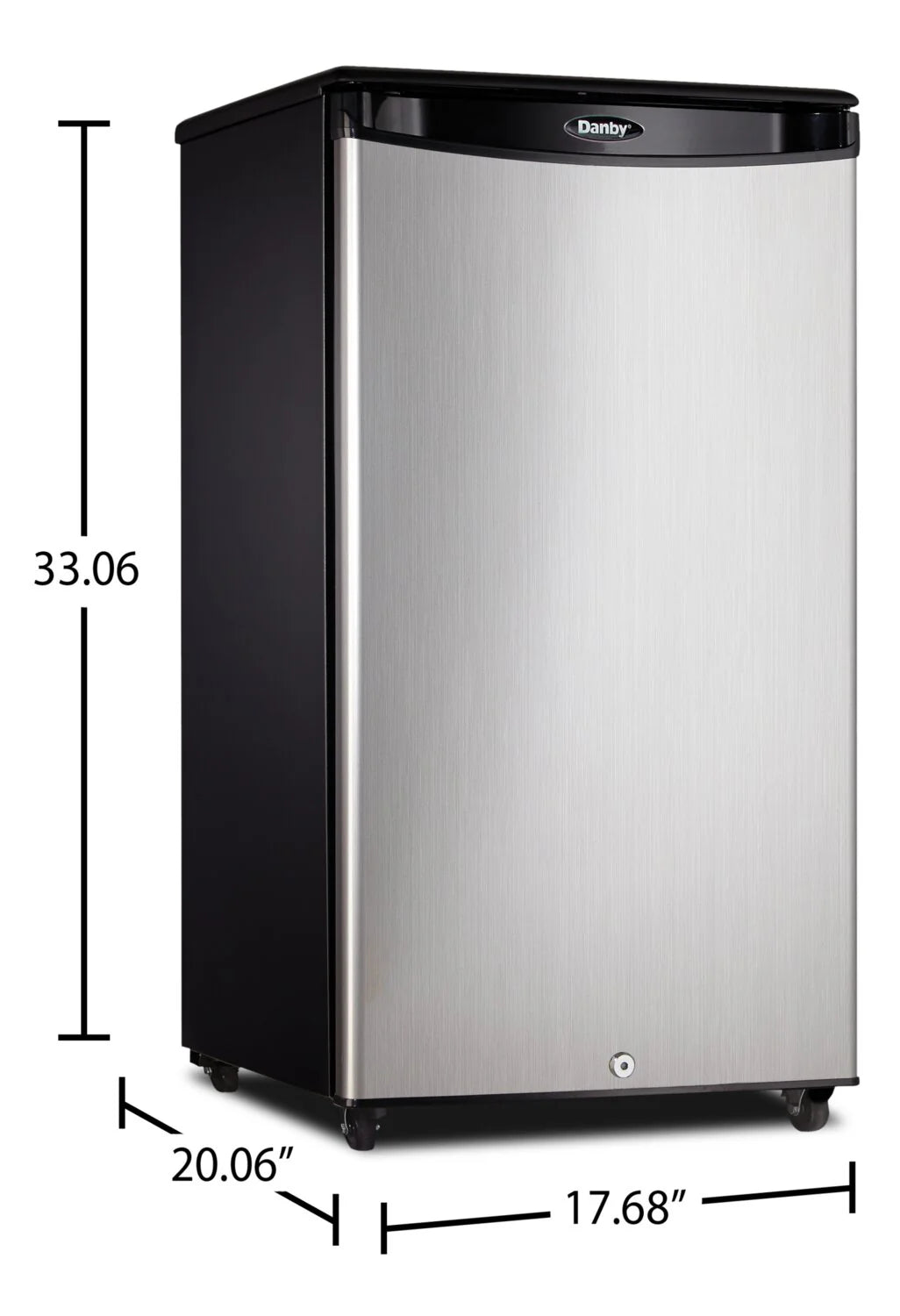 Réfrigérateur Compact d'Extérieur Danby 18" 3,3 pi³ Inox et Noir DAR033A1BSLDBO