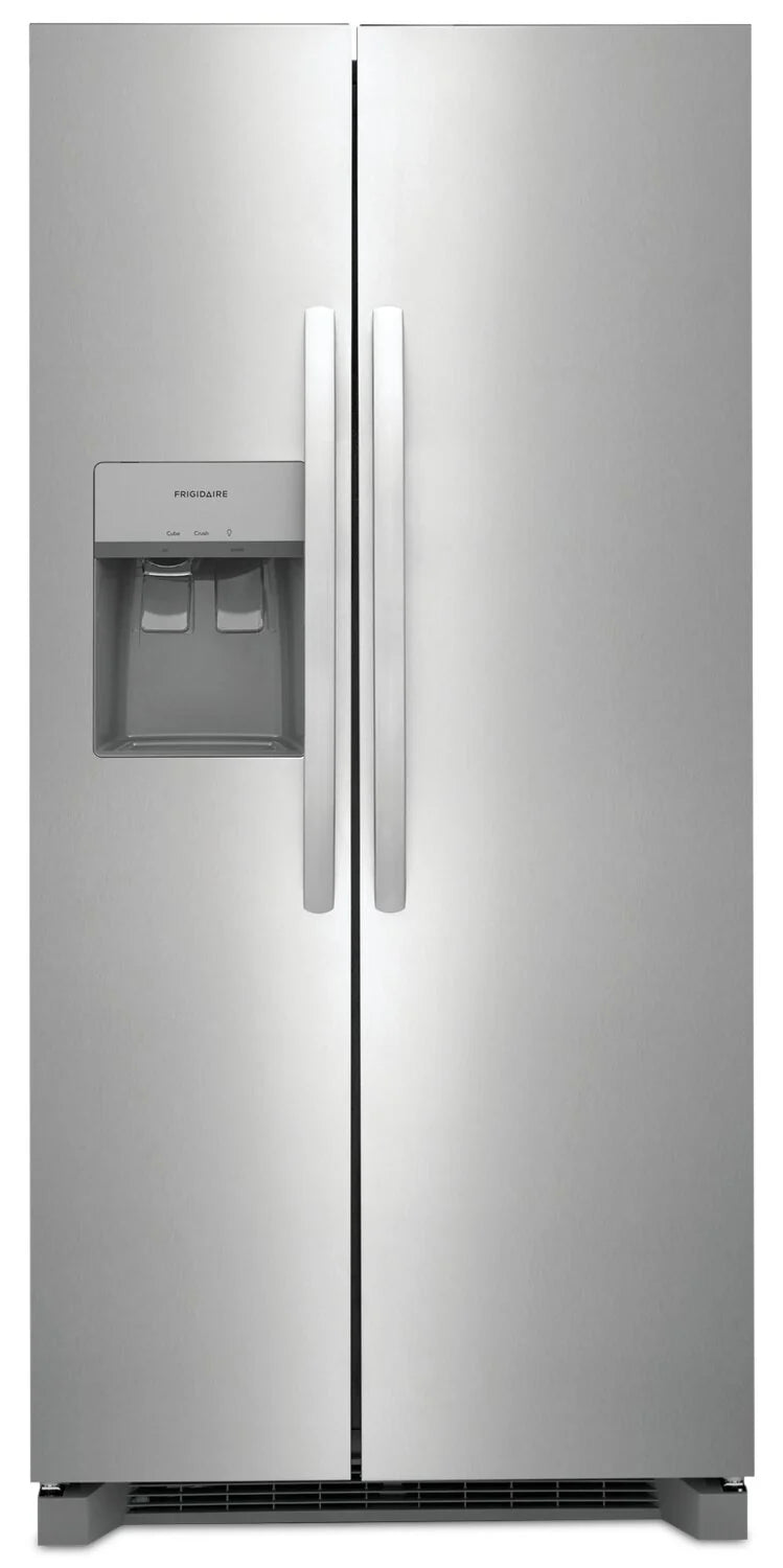 Frigidaire Réfrigérateur côte-à-côte de 33 po, 22,3 pi³ en acier inoxydable avec distributeur d'eau et de glaçons FRSS2323AS