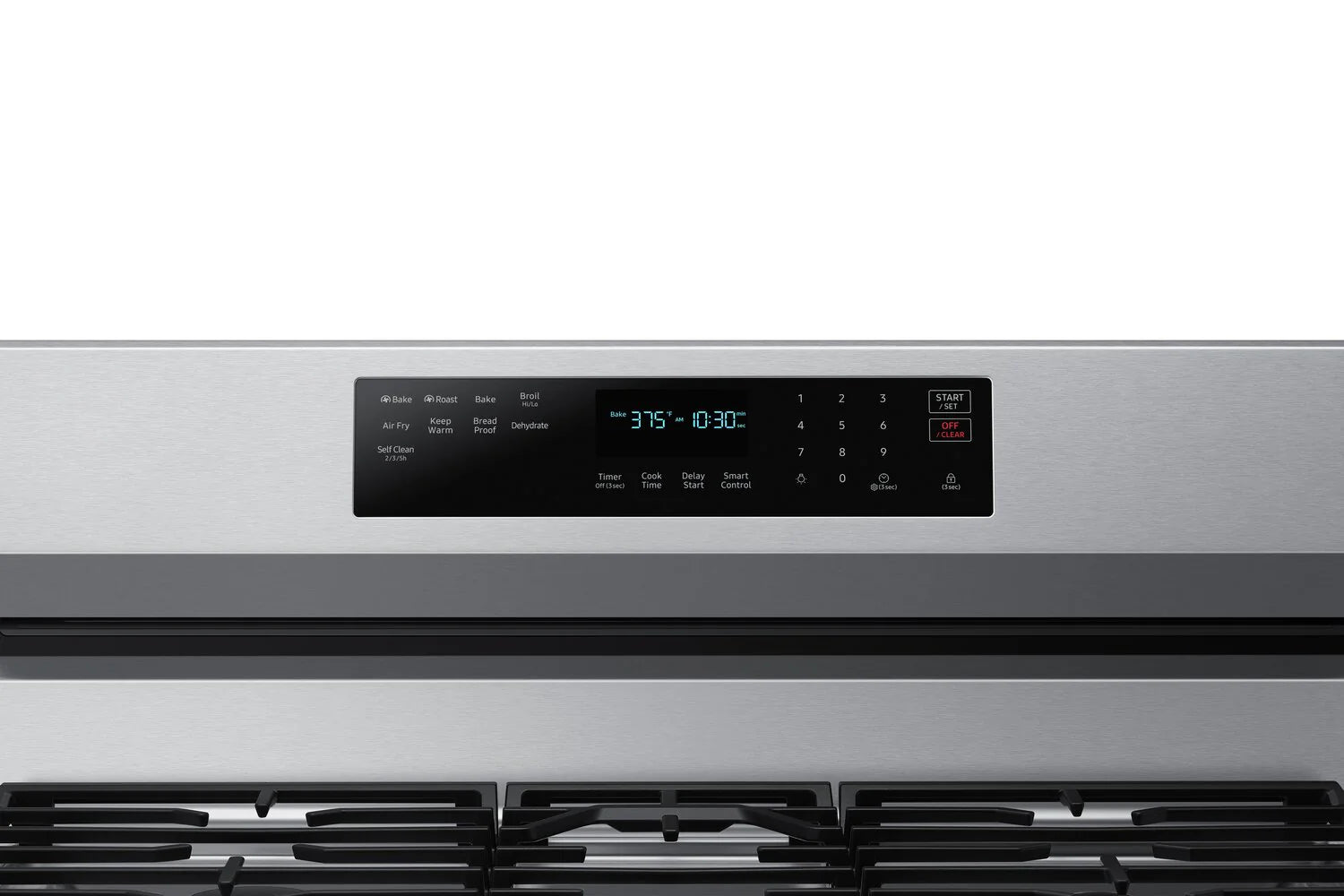 Cuisinière à gaz Samsung 30" 6 pi³ avec convection véritable et friture à air en inox NX60A6711SS