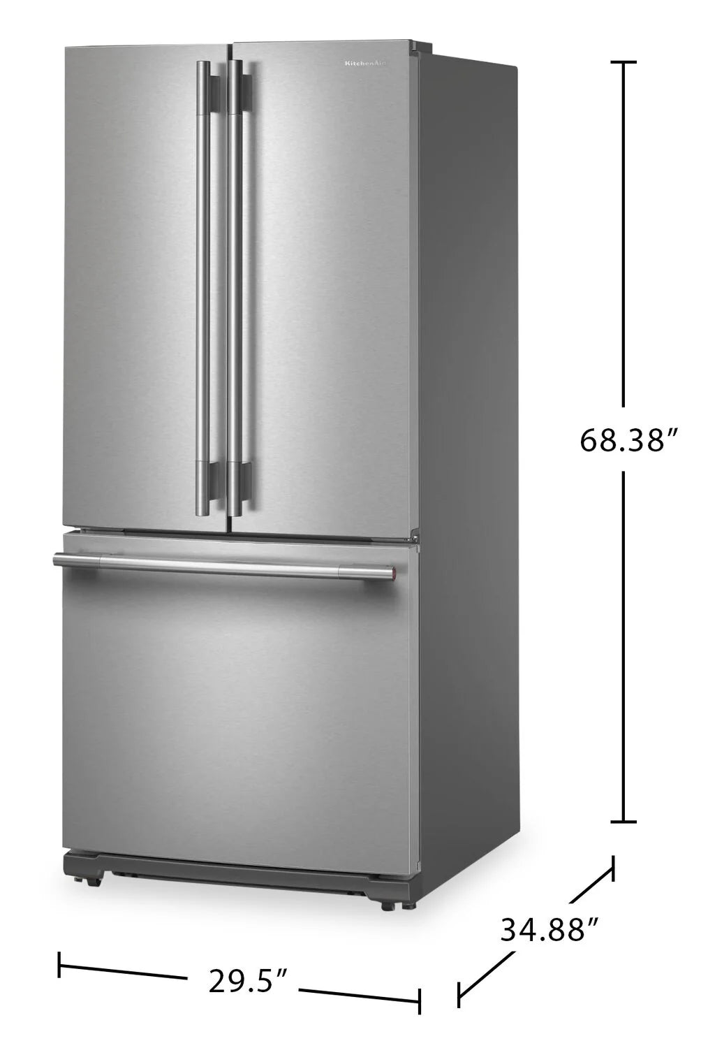 Réfrigérateur KitchenAid 30" 20 pi³ Portes Françaises Inox PrintShield™ KRFF330SPS
