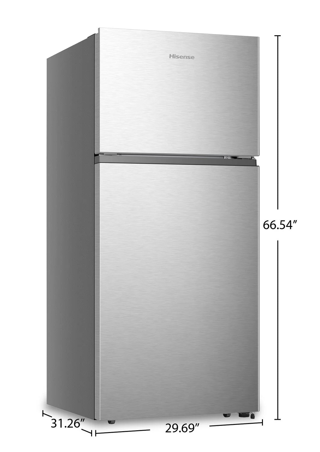 Réfrigérateur Hisense 30" 18 pi³ à Congélateur Supérieur Argenté sans Givre RT18A2FSD