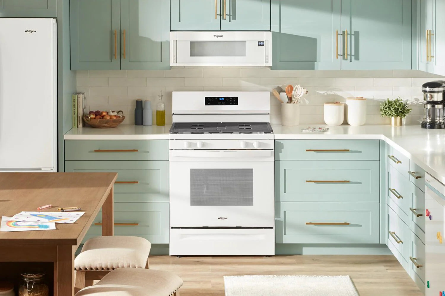 Cuisinière à gaz Whirlpool 30 po, 5,3 pi³, blanche, SpeedHeat