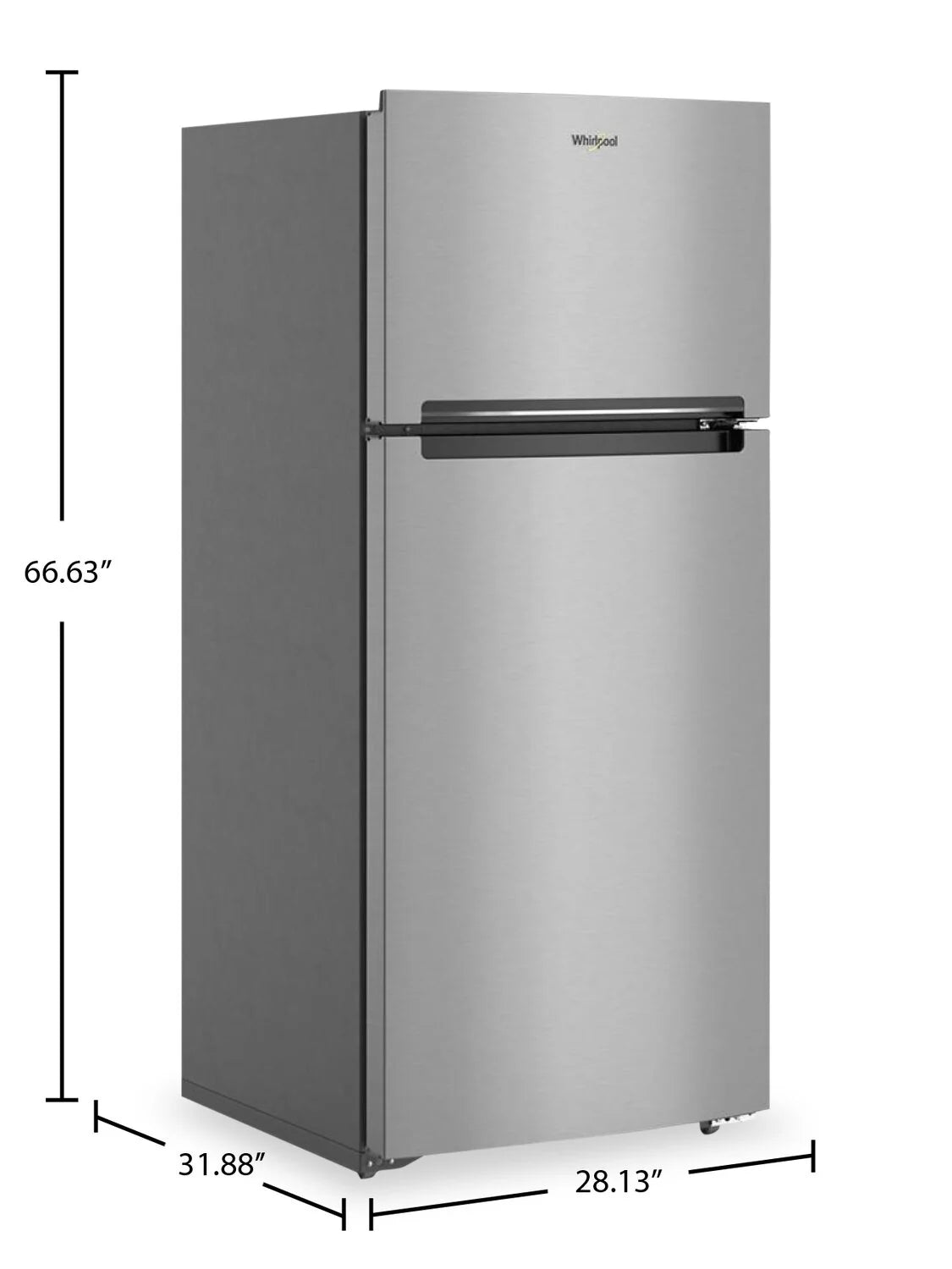 Whirlpool WRTX5328PM Stainless Steel Top-Freezer Refrigerator 28-inch 16.3 cu. ft.