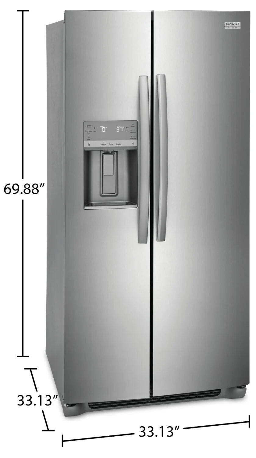 Frigidaire Gallery Réfrigérateur côte à côte 33 po, 22,3 pi³, en acier inoxydable anti-salissures, GRSS2352AF