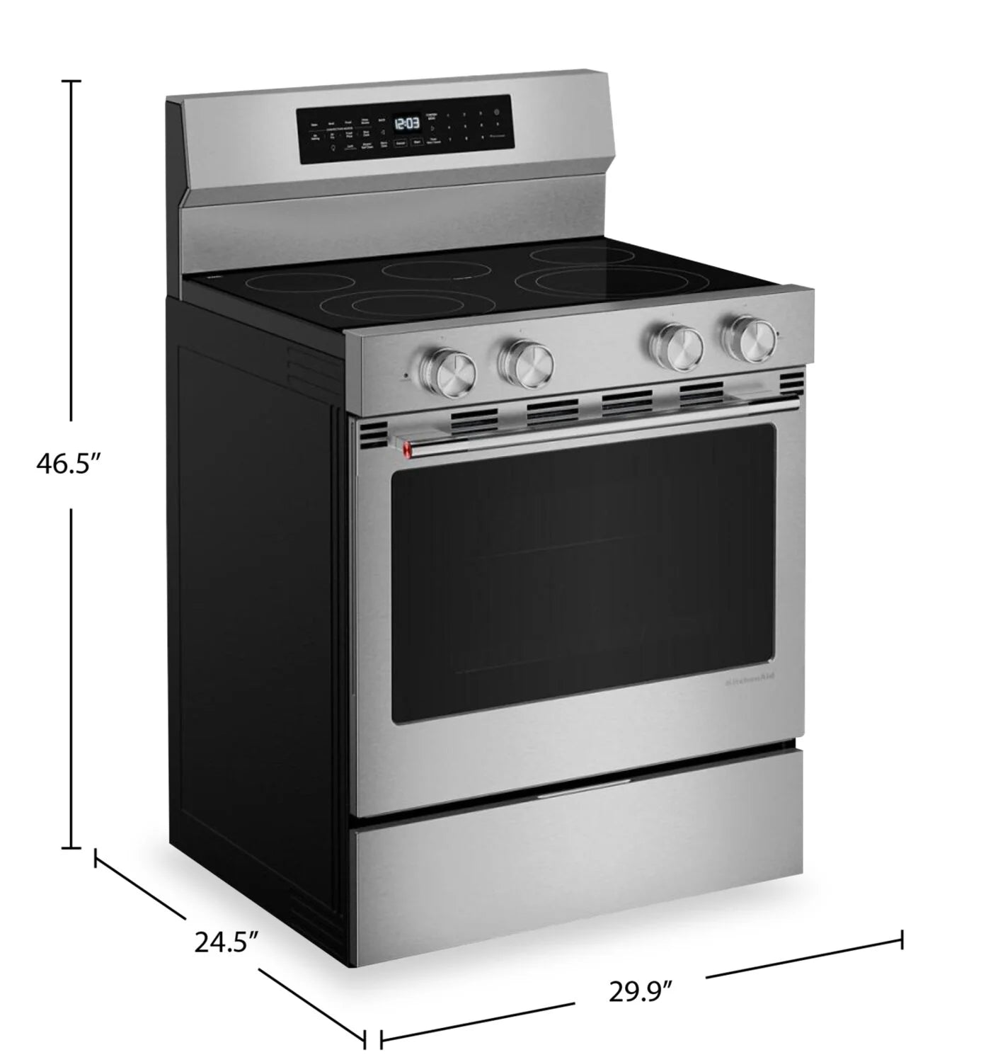 Cuisinière KitchenAid 5,3 pi³ Élec. Inox YKFES530SPS