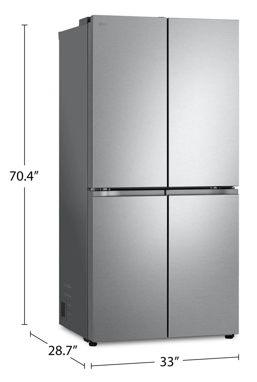 Réfrigérateur LG 19 pi³ 4 Portes 33" Prof. Comptoir Inox