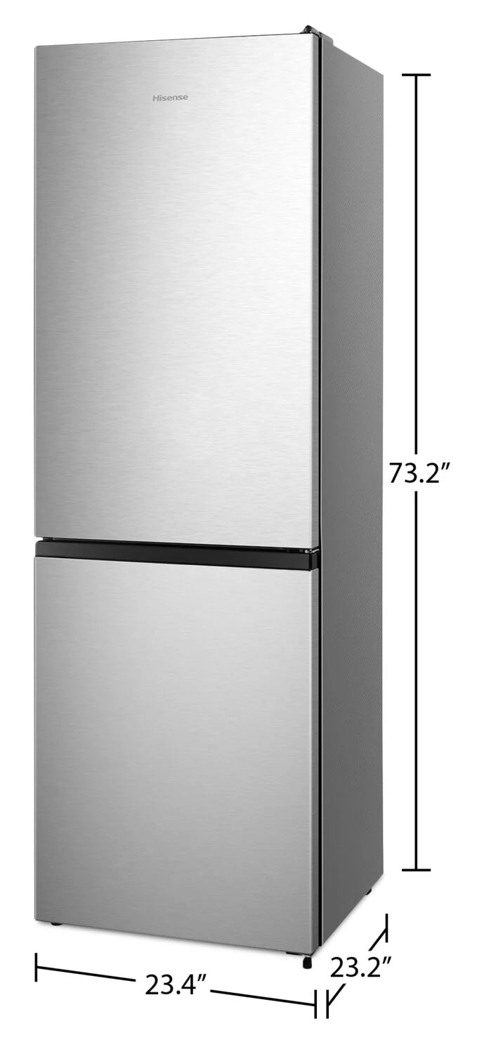 Hisense Réfrigérateur-congélateur inférieur de 10,7 pi³ en acier inoxydable, 24 po