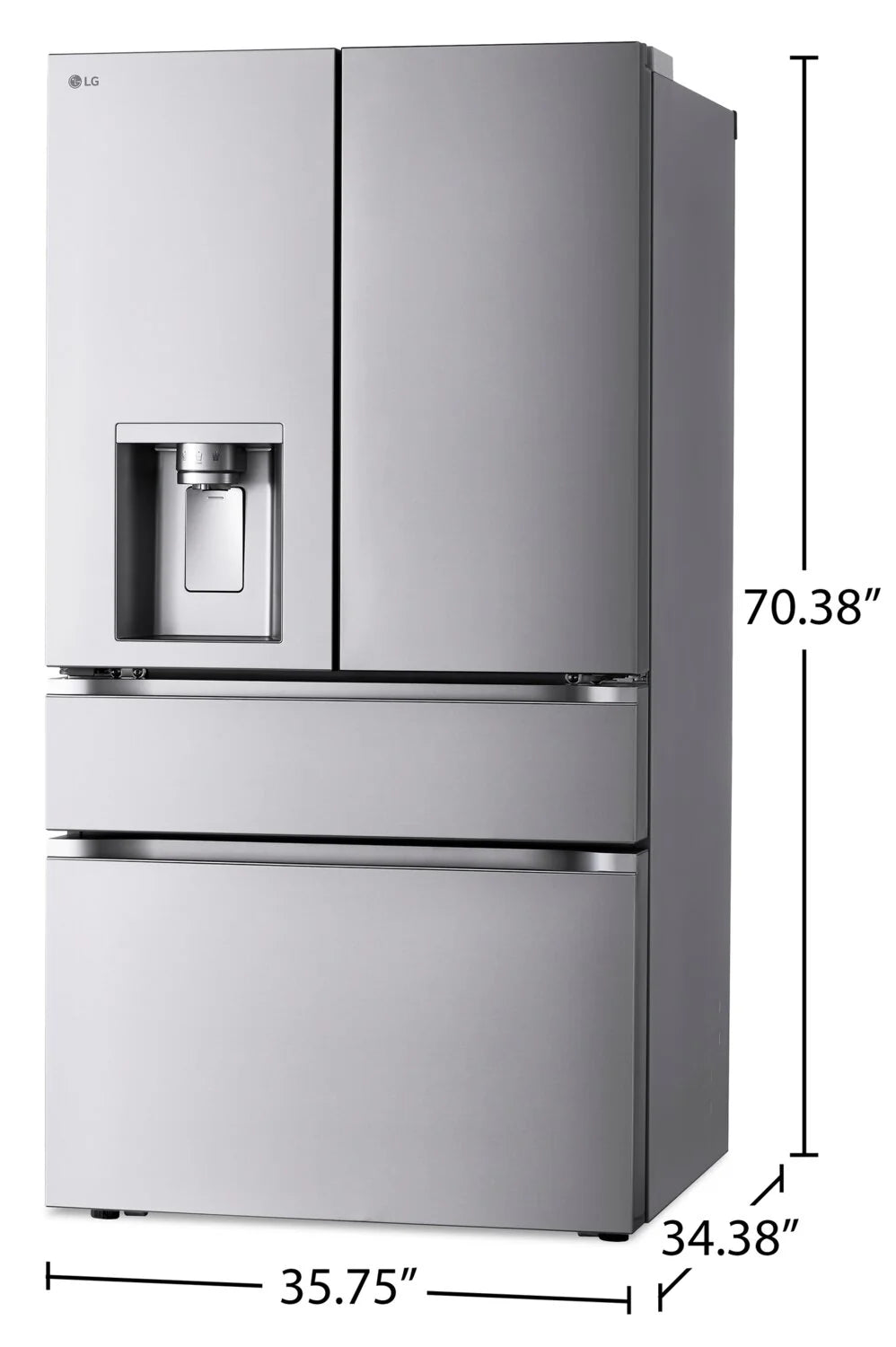 Réfrigérateur LG 29 pi³ 4 Portes 36" Tiroir Convertible Inox
