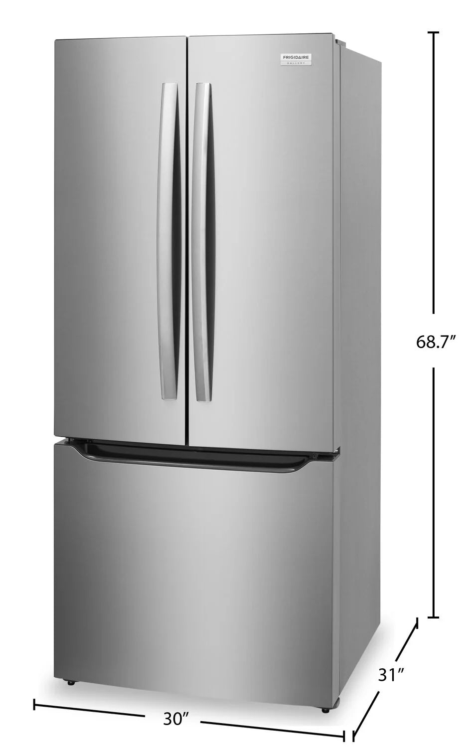 Réfrigérateur Frigidaire Gallery 20 pi³ à portes françaises 30 po