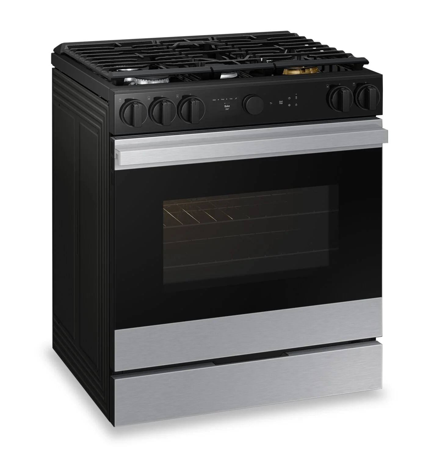 Cuisinière Samsung Bespoke 30 po 6 pi³ Gaz Encastrée Caméra et Air Sous Vide Inox NSG6DG8700SRAA