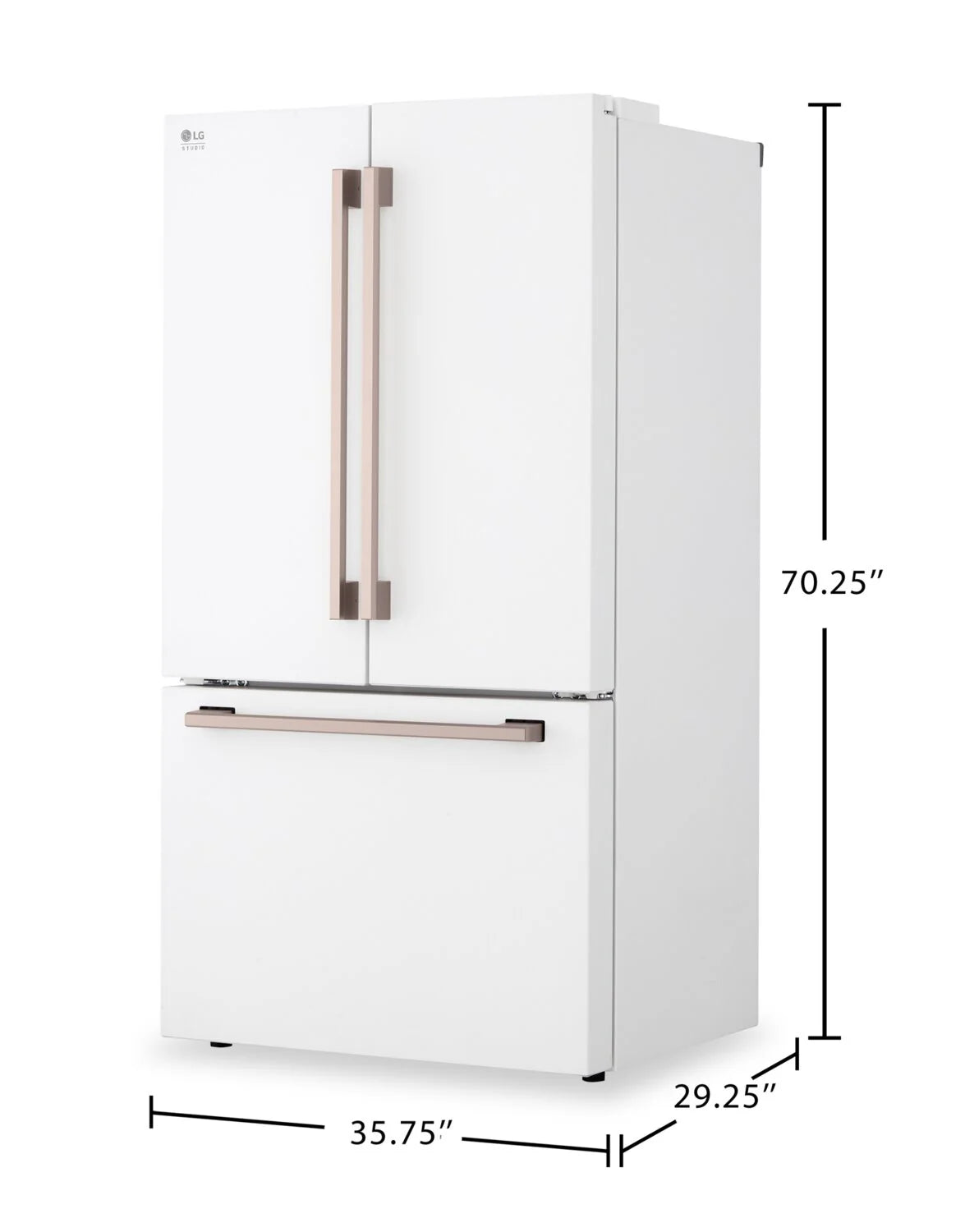 Réfrigérateur LG STUDIO 27 pi³ Prof. Comptoir Blanc/Bronze