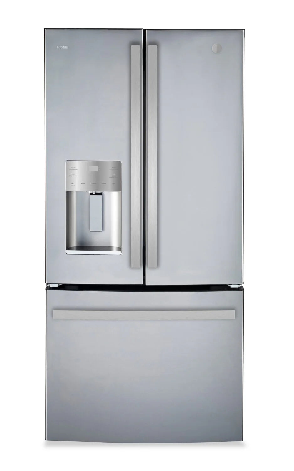 Réfrigérateur GE 17,5 pi³ Portes Françaises Inox 33 po