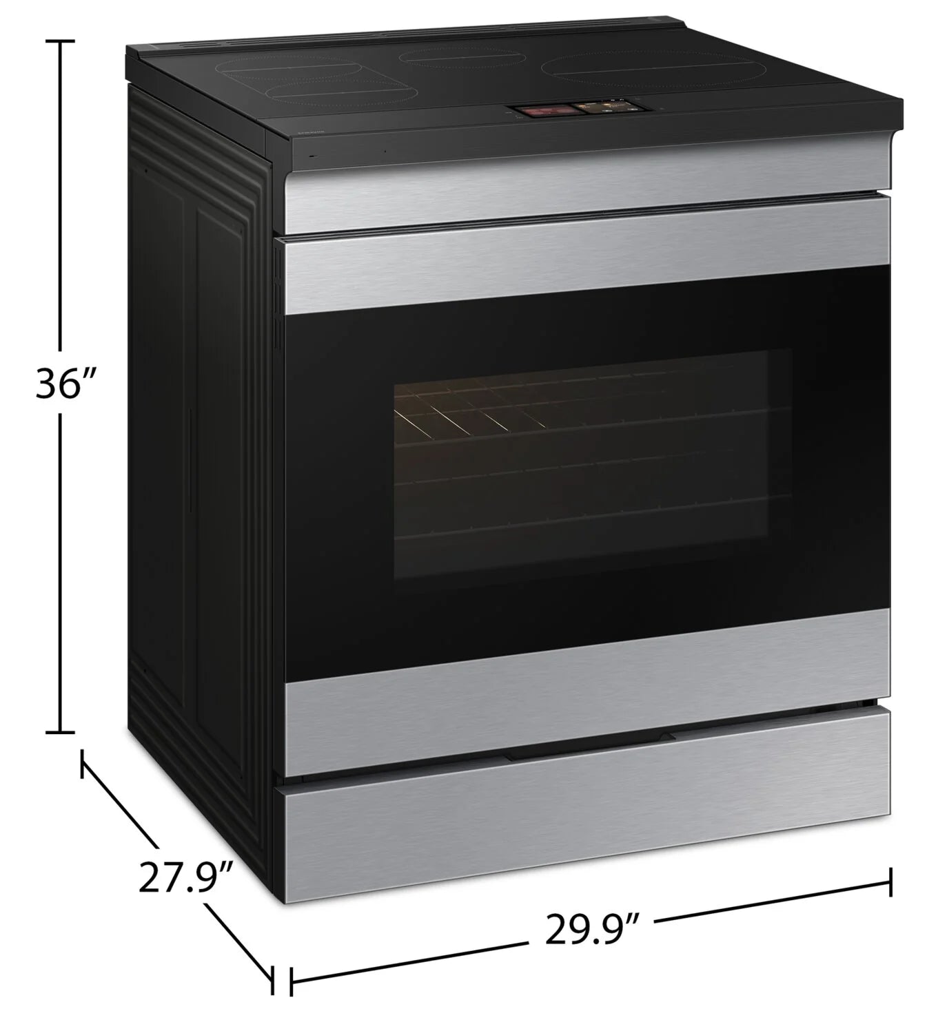 Cuisinière à induction Samsung Bespoke 30" avec caméra et IA, Inox