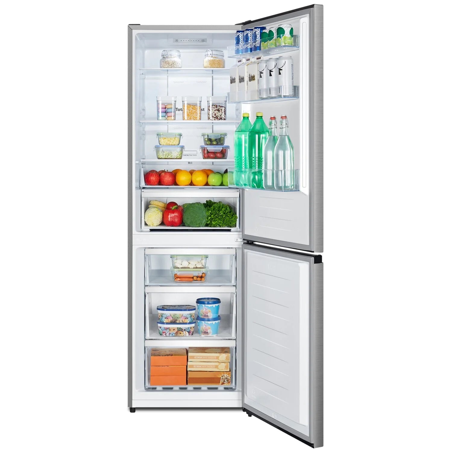 Hisense Réfrigérateur-congélateur inférieur de 10,7 pi³ en acier inoxydable, 24 po