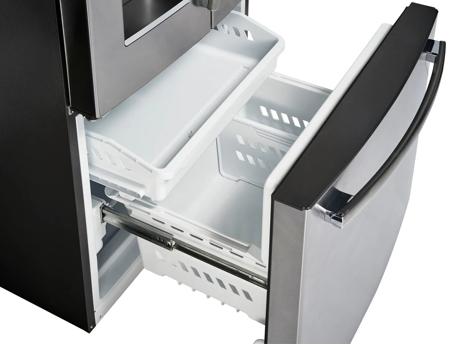 Réfrigérateur GE 17,5 pi³ Portes Françaises Inox 33 po