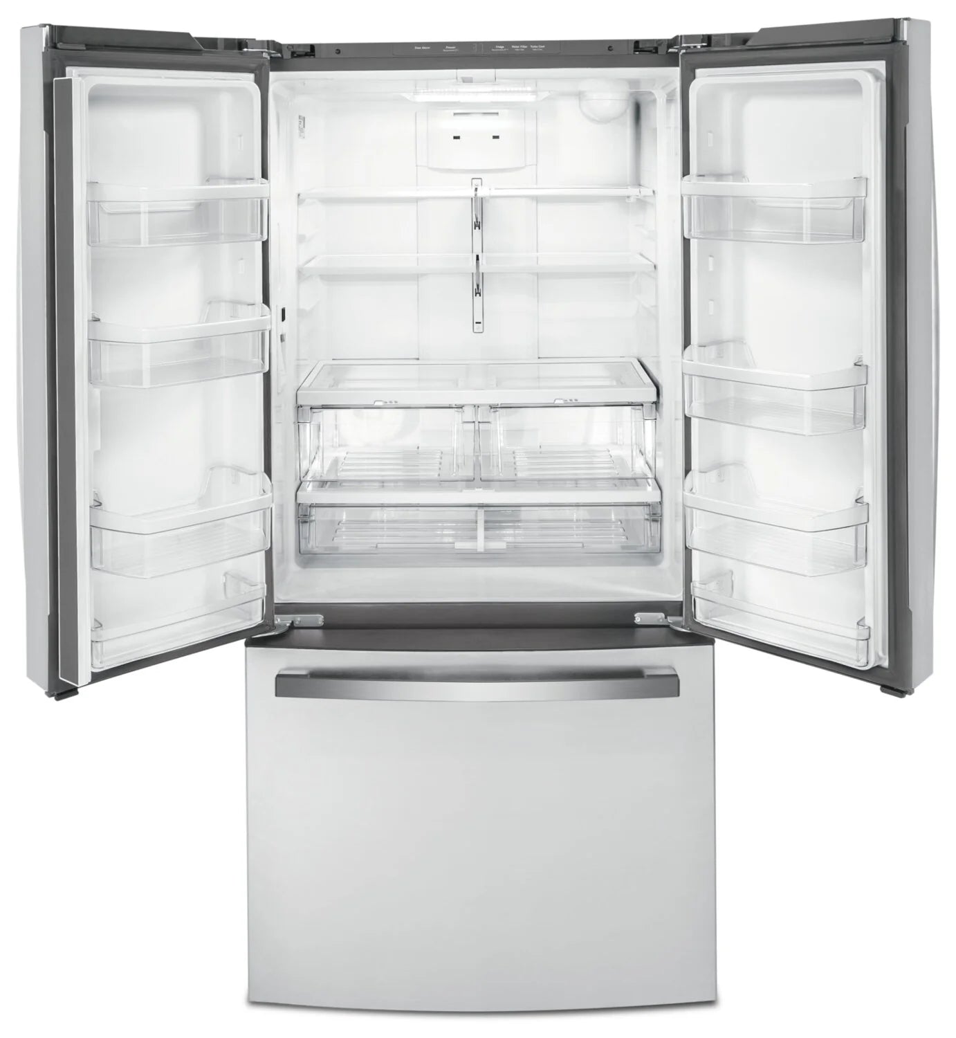 Réfrigérateur GE 33" 18,6 pi³ Portes Françaises Profondeur Comptoir Inox GWE19JYLFS