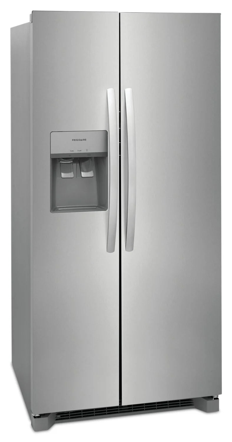 Frigidaire Réfrigérateur côte-à-côte de 33 po, 22,3 pi³ en acier inoxydable avec distributeur d'eau et de glaçons FRSS2323AS