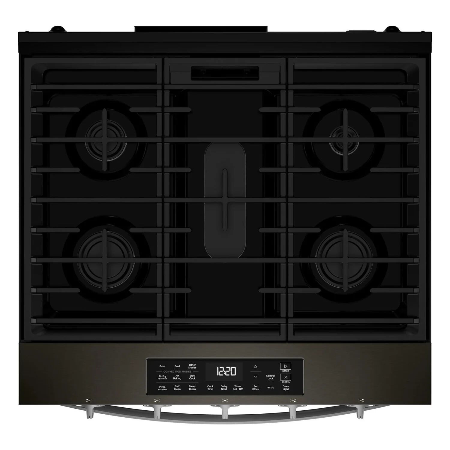 Cuisinière Whirlpool 30" 5 pi³ Gaz Air Fry Intelligente Inox Noir WSGS5030SV