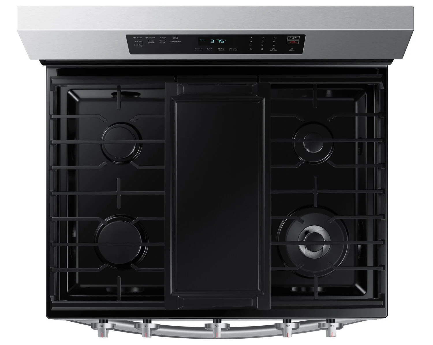 Cuisinière Samsung 30" 6 pi³ Gaz Intelligente Wi-Fi Friture à Air Inox NX60A6511SS