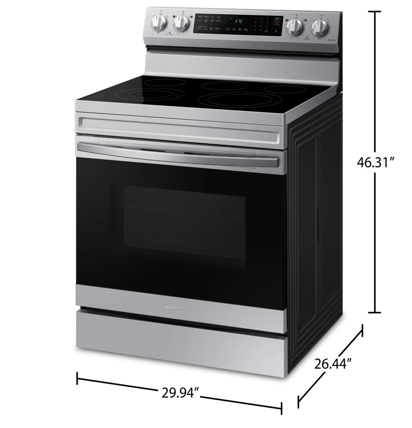 Cuisinière électrique Samsung 6,3 pi³ avec friture à air chaud en inox NE63A6511SS