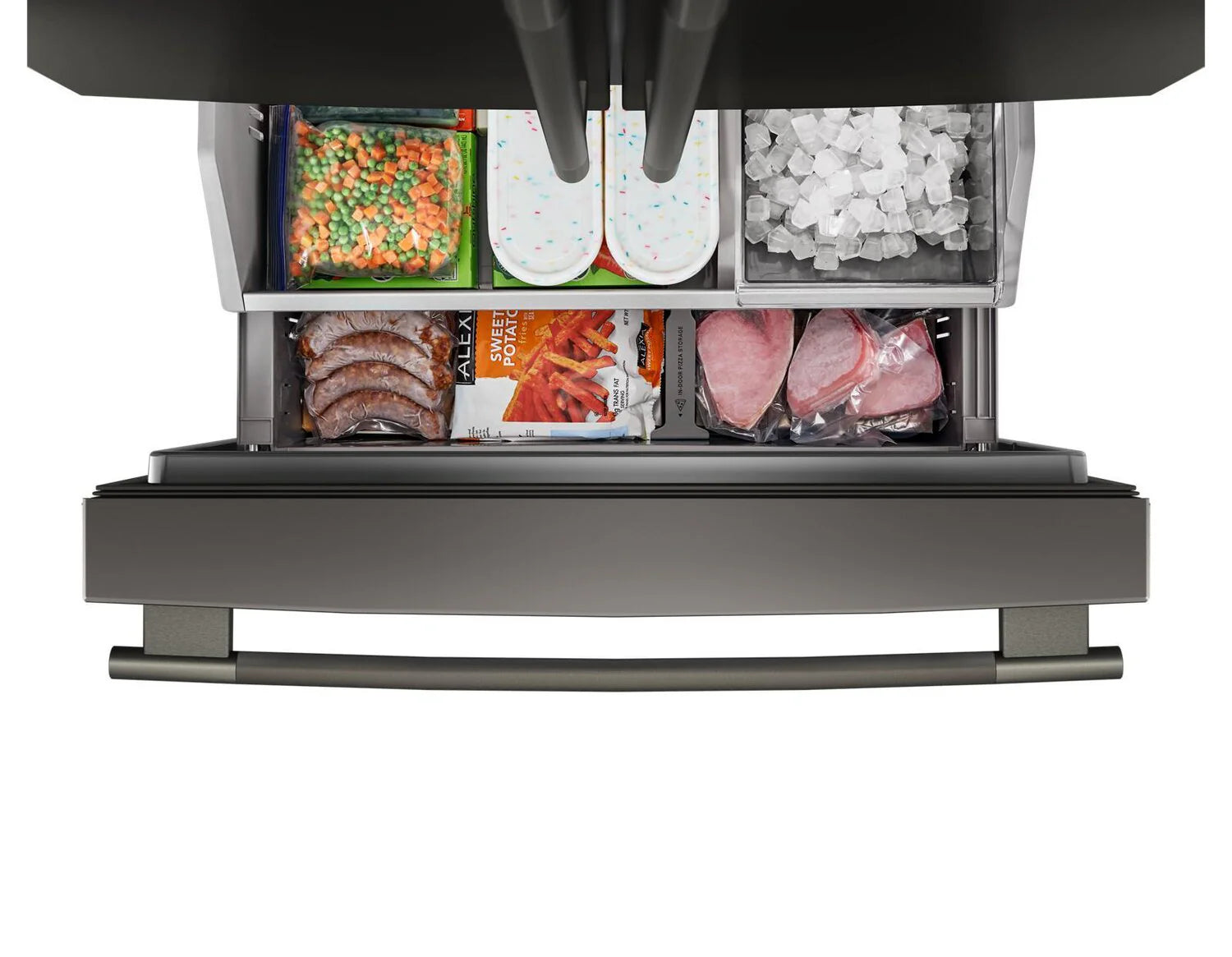 Réfrigérateur KitchenAid 36" 24 pi³ Portes Françaises Minerai Noir Prof. Comptoir KRFC236SBE